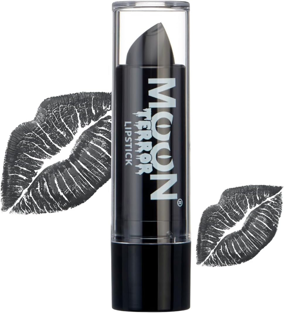 Halloween Lipstick Midnight Black - SFX Make Up, Special Effects Make up - 0.17Oz